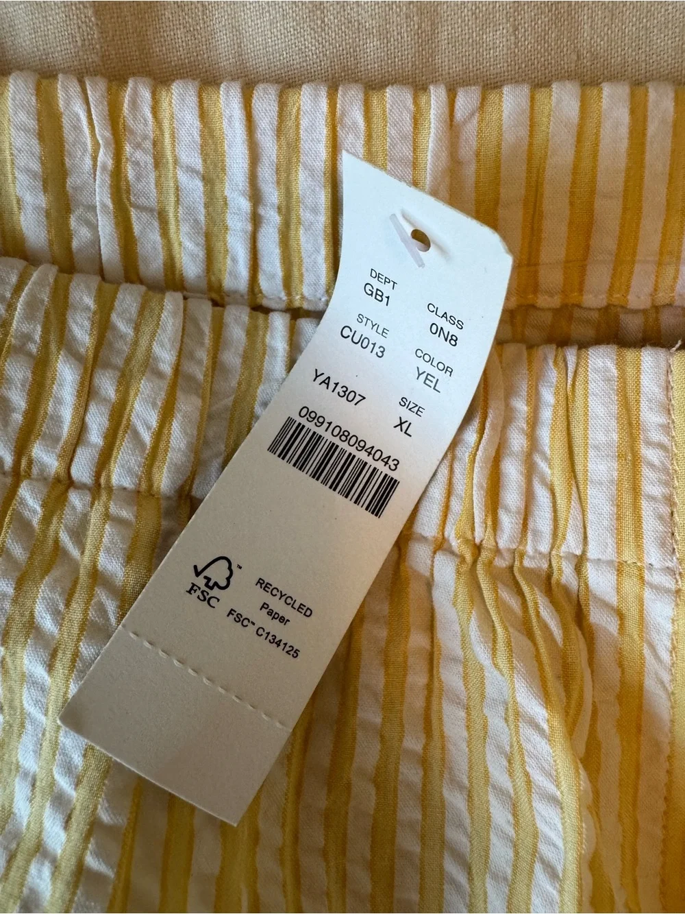 J. Crew Pale Yellow Seersucker Shorts